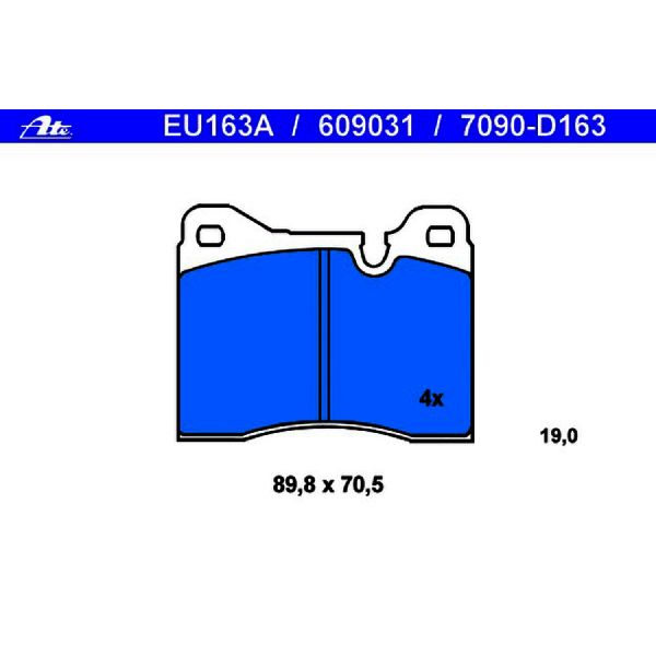 Disc Brake Pad Set - Front for 1980-1981 BMW 528i (ATE Coated 609031)
