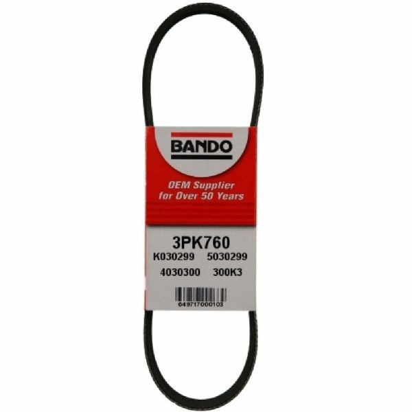Accessory Drive Belt - Alternator for 1988-1992 Mazda 626 (Bando 3PK760)