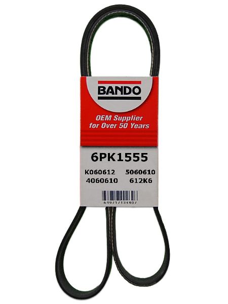 Accessory Drive Belt - Water Pump, Alternator and Air Conditioning for 2013-2016 Ford Escape (Bando 6PK1555)