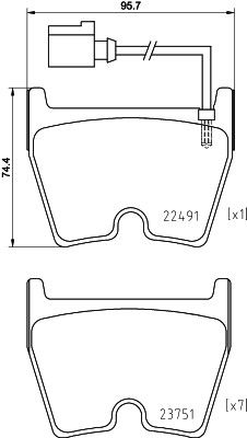 Disc Brake Pad Set - Front for 2017-2020 Audi RS3 (Brembo P85152)