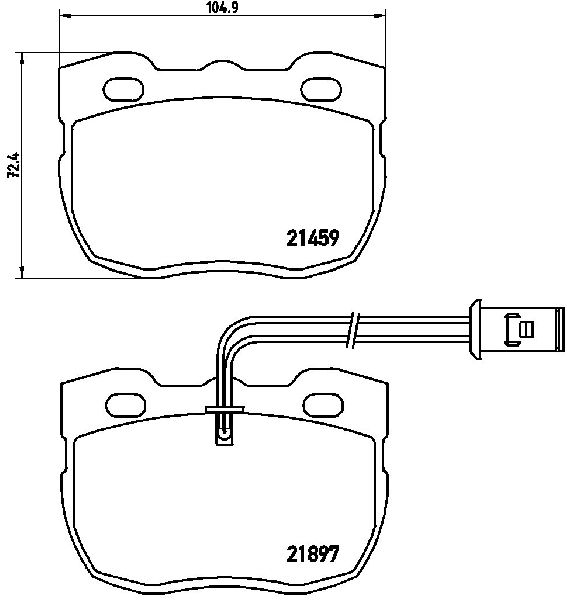 Disc Brake Pad Set - Front for 1990-1995 Land Rover Range Rover (Brembo P44004)
