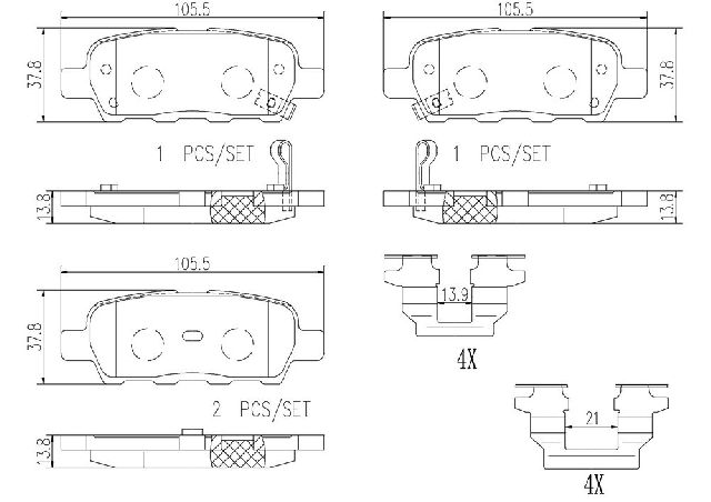 Brembo Disc Brake Pad Set  Rear 