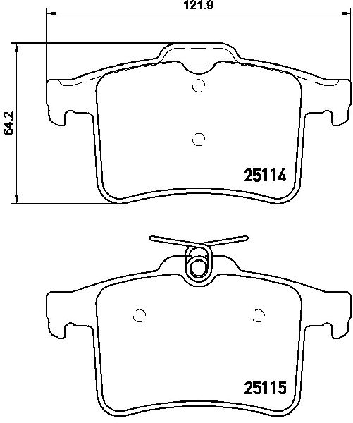 Disc Brake Pad Set - Rear for 2014-2015 Jaguar XJR (Brembo P36026)