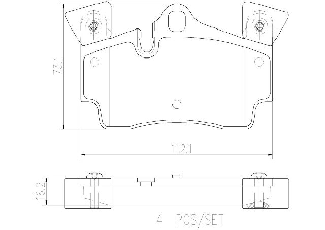 Disc Brake Pad Set - Rear for 2005-2006 Porsche Cayenne (Brembo P85088N)