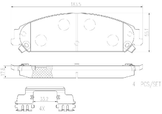 Disc Brake Pad Set - Front for 2006-2011 Dodge Charger (Brembo P11017N)