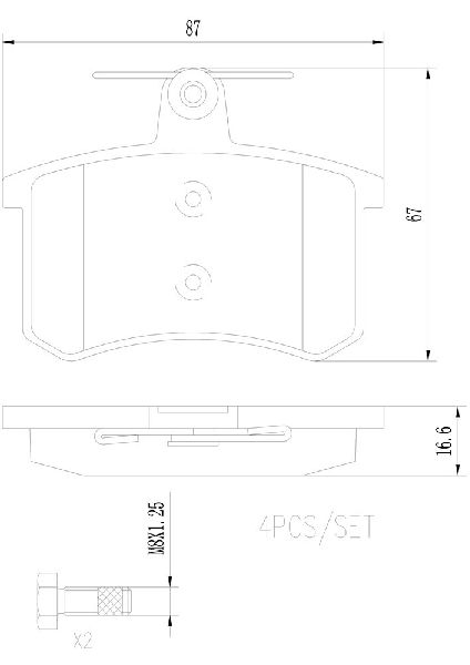 Disc Brake Pad Set - Rear for 1992-2002 Audi S4 (Brembo P85013N)