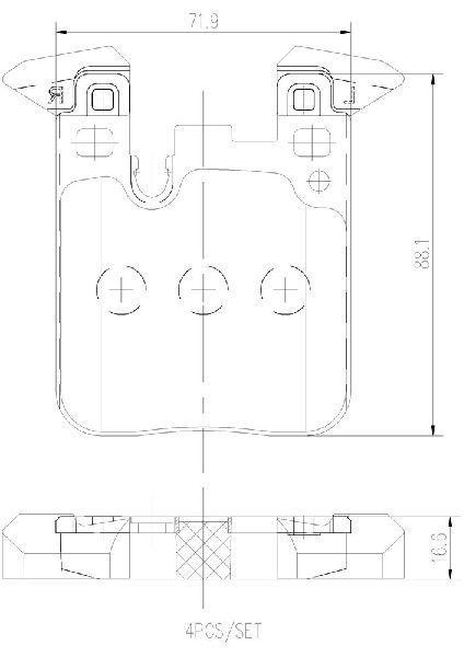Disc Brake Pad Set - Rear for 2012-2018 BMW 320i (Brembo P06087N)