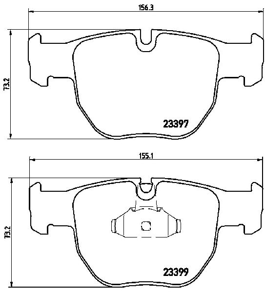 Disc Brake Pad Set - Front for 2002-2009 Land Rover Range Rover (Brembo P44012)