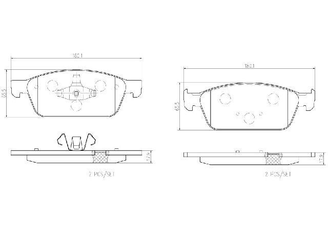 Disc Brake Pad Set - Front for 2013-2018 Ford Focus (Brembo P24157N)