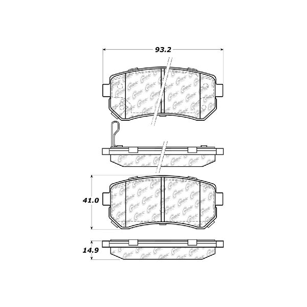 Disc Brake Pad Set - Rear for 2006-2011 Kia Rio5 (Centric 105.11570)
