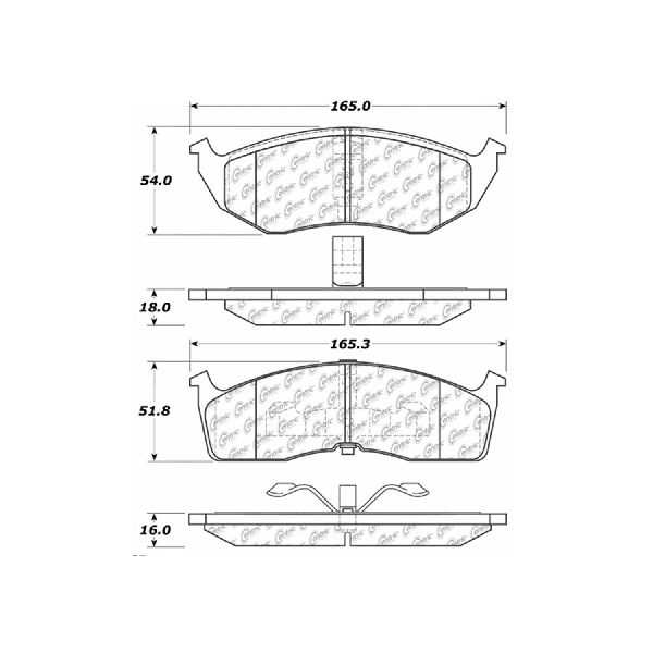 Disc Brake Pad Set - Front for 1993-1997 Dodge Intrepid (Centric 300.05910)