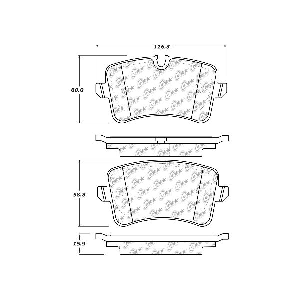 Disc Brake Pad Set - Rear for 2016-2017 Audi A7 (Centric 105.15470)