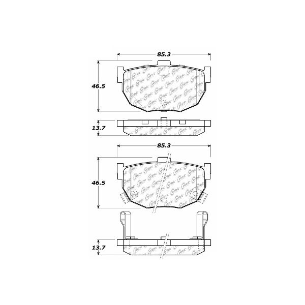 Disc Brake Pad Set - Rear for 2004-2009 Kia Spectra (Centric 301.03230)