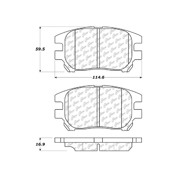 Disc Brake Pad Set - Front for 2002-2003 Lexus RX300 (Centric 105.09300)
