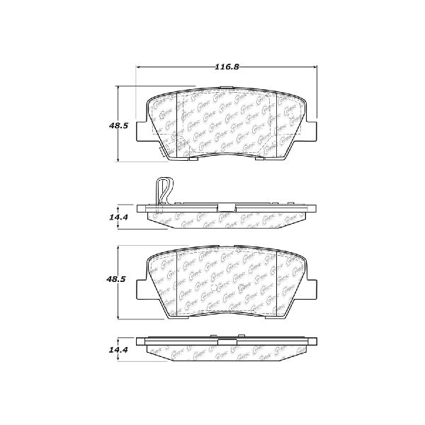 Disc Brake Pad Set - Rear for 2007-2009 Hyundai Entourage (Centric 105.12840)