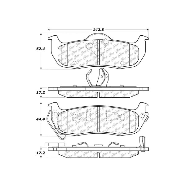 Disc Brake Pad Set - Rear for 2005-2019 Nissan Armada (Centric 105.10410)