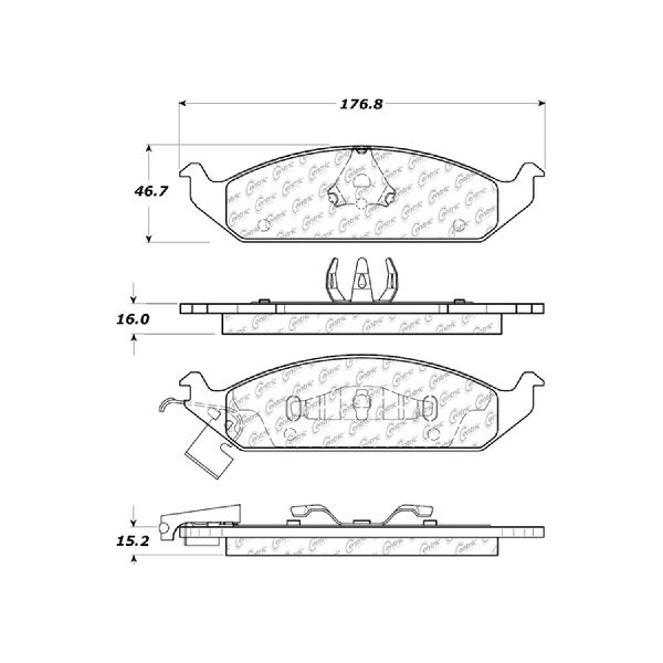 Disc Brake Pad Set - Front for 1995-1997 Chrysler Stratus (Centric 105.06500)