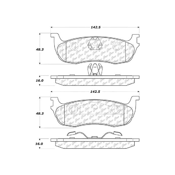 Disc Brake Pad Set - Rear for 2001-2002 Ford Lobo (Centric 105.07110)