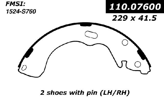 Drum Brake Shoe - Rear for 2001-2006 Mazda Tribute (Centric 111.07600)