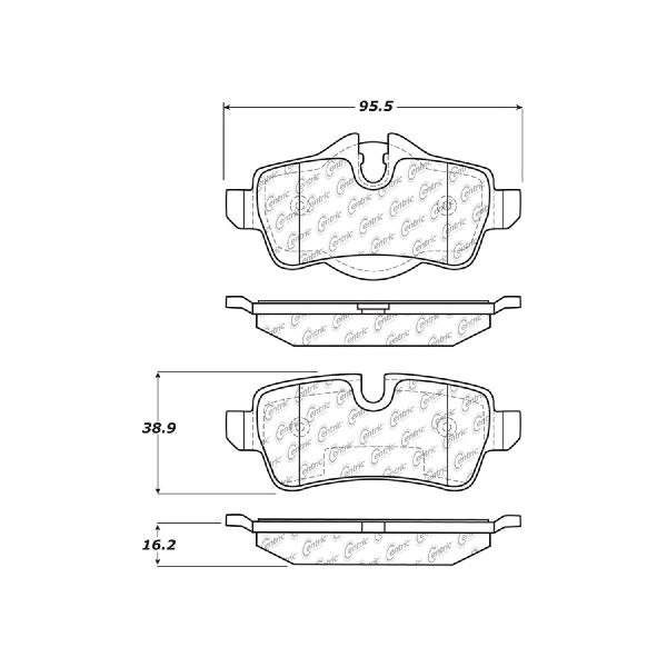Disc Brake Pad Set - Rear for 2007-2015 Mini Cooper (Centric 104.13090)