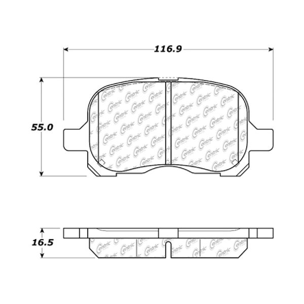 Disc Brake Pad Set - Front for 1998-2002 Chevrolet Prizm (Centric 103.07410)