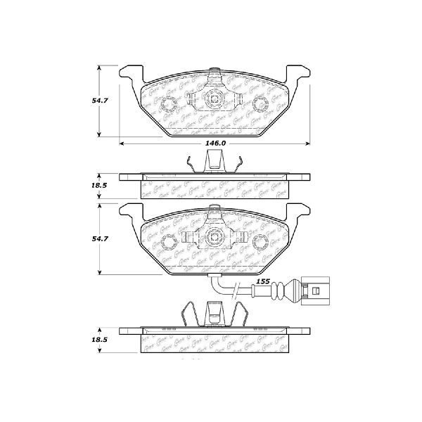 Disc Brake Pad Set - Front for 2001-2012 Seat Leon (Centric 301.07681)