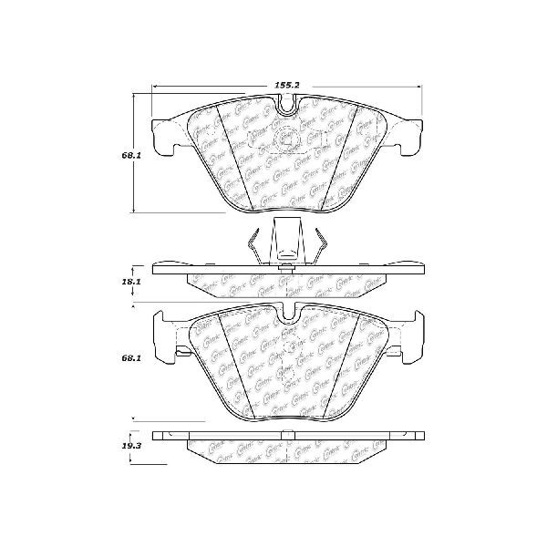 Disc Brake Pad Set - Front for 2012-2018 BMW 640i (Centric 105.15050)