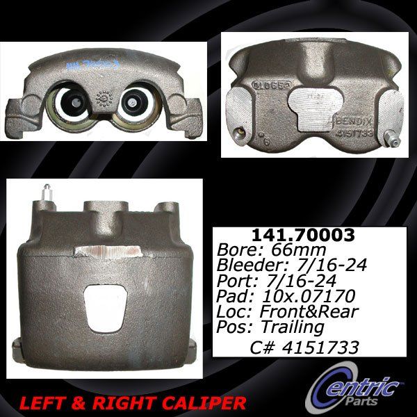 Disc Brake Caliper - Front Left, Front Right, Rear Left, Rear Right for 1992-1994 Freightliner MB60 (Centric 141.70003)
