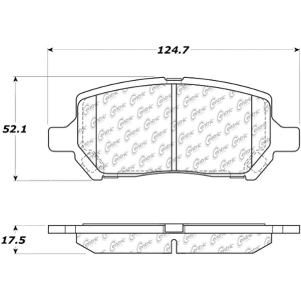 Centric Disc Brake Pad Set  Front 
