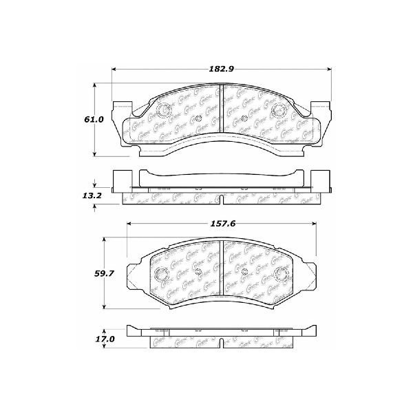 Disc Brake Pad Set - Front for 1986-1993 Ford Bronco (Centric 300.03750)