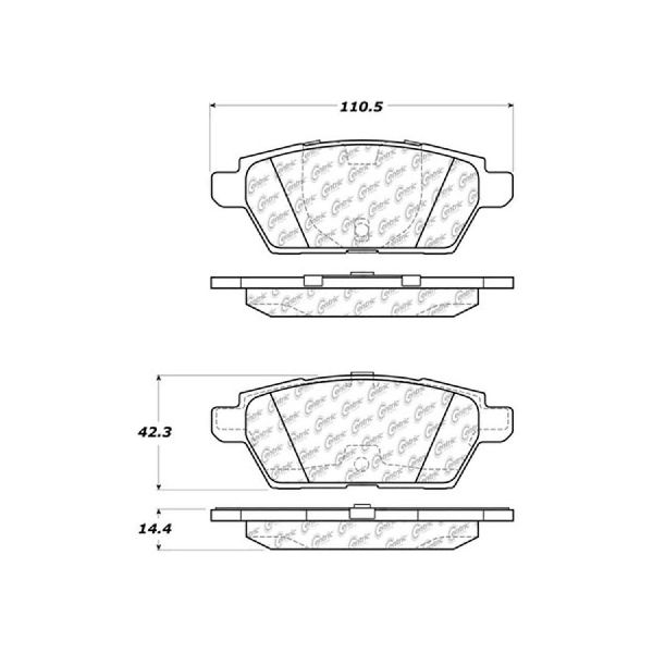 Disc Brake Pad Set - Rear for 2006-2011 Mercury Milan (Centric 103.11610)
