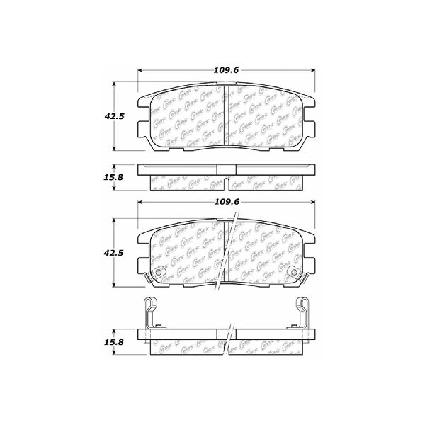 Disc Brake Pad Set - Rear for 2002-2004 Isuzu Axiom (Centric 301.05800)