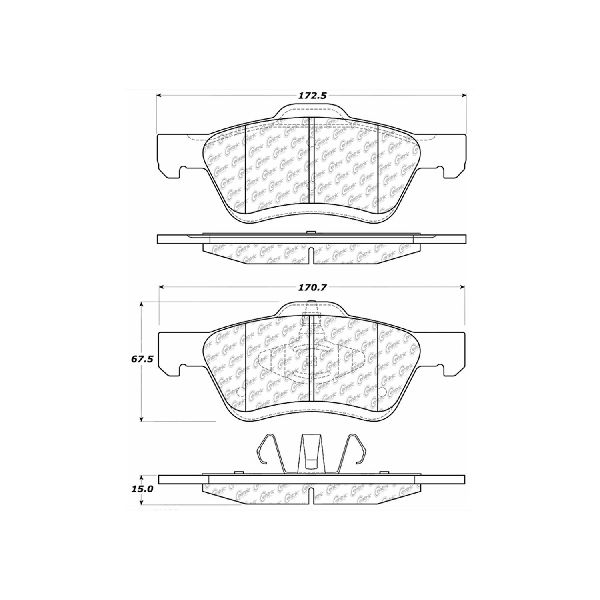 Disc Brake Pad Set - Front for 2005-2011 Mercury Mariner (Centric 105.10470)