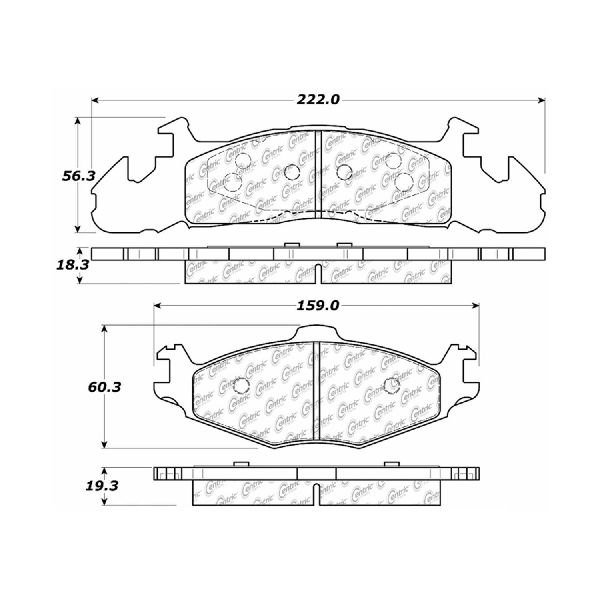 Disc Brake Pad Set - Front for 1984-1990 Dodge Caravan (Centric 300.02590)