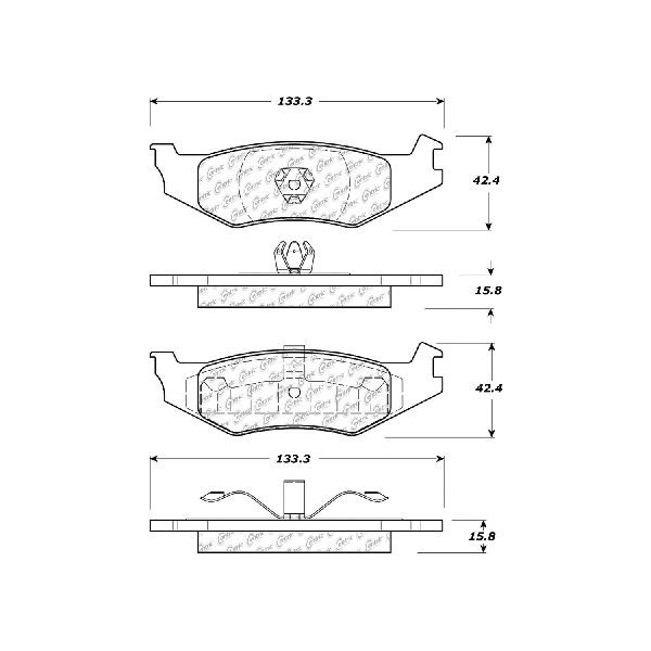 Disc Brake Pad Set - Rear for 1993-2004 Dodge Intrepid (Centric 103.05120)