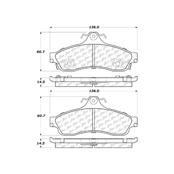 Disc Brake Pad Set - Rear for 1994-1996 Chevrolet Impala (Centric 106.06280)