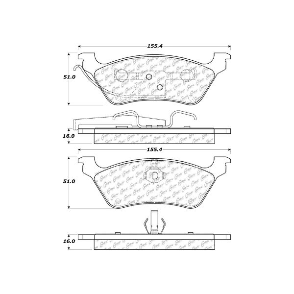 Disc Brake Pad Set - Rear for 2004-2008 Chrysler Voyager (Centric 102.08580)