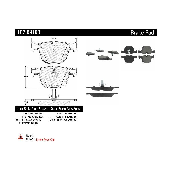 Disc Brake Pad Set - Rear for 2002-2005 BMW 745i (Centric 102.09190)
