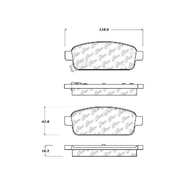 Disc Brake Pad Set - Rear for 2013-2017 Buick Encore (Centric 105.14680)