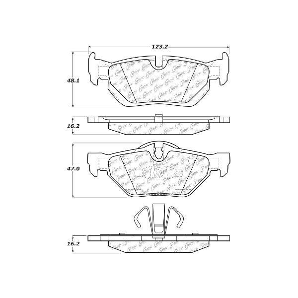 Disc Brake Pad Set - Rear for 2006-2011 BMW 323i (Centric 104.12670)