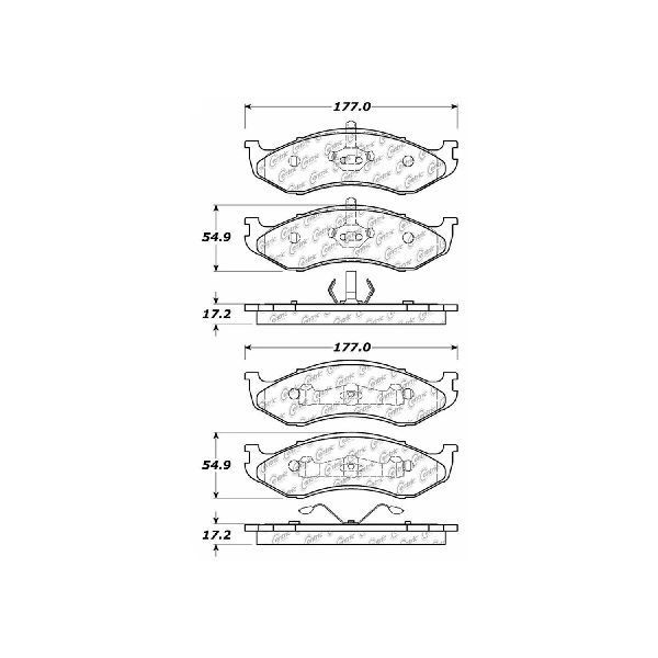 Disc Brake Pad Set - Front for 1990-2001 Jeep Cherokee (Centric 301.04770)