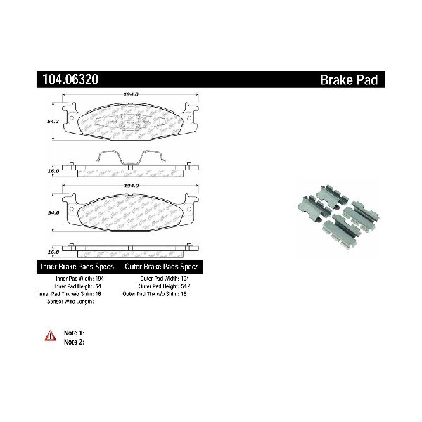 Disc Brake Pad Set - Front for 2003 Ford E-150 (Centric 104.06320)