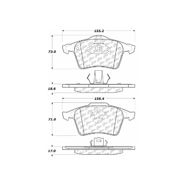 Disc Brake Pad Set - Front for 2003-2014 Volvo XC90 (Centric 104.09790)