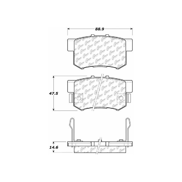 Disc Brake Pad Set - Front for 2014 Suzuki S-Cross (Centric 301.05370)