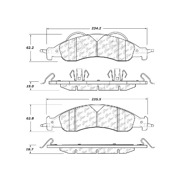 Disc Brake Pad Set - Front for 2007-2009 Lincoln Navigator (Centric 104.12780)