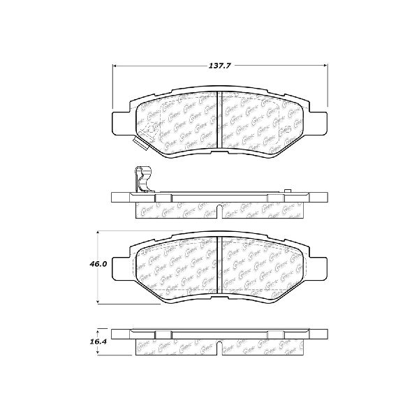 Disc Brake Pad Set - Rear for 2011 Saab 9-4X (Centric 105.13370)