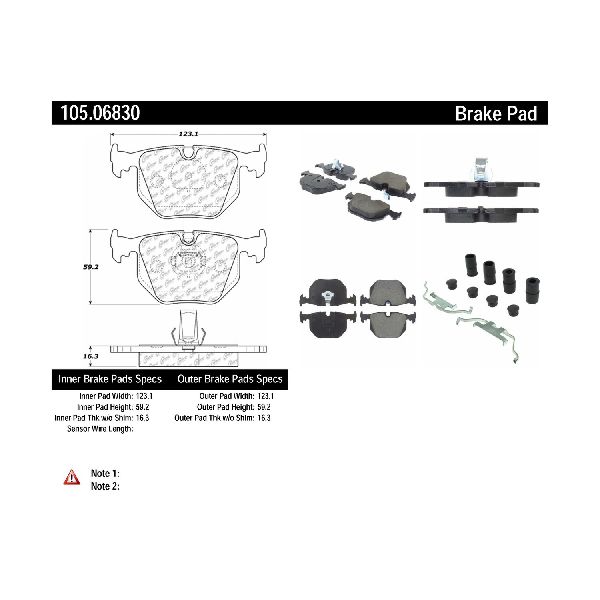 Disc Brake Pad Set - Rear for 1999-2003 BMW M5 (Centric 105.06830)
