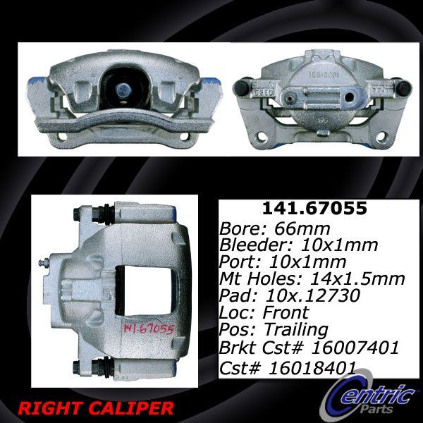 Disc Brake Caliper - Front Right for 2007-2011 Dodge Nitro (Centric 141.67055)