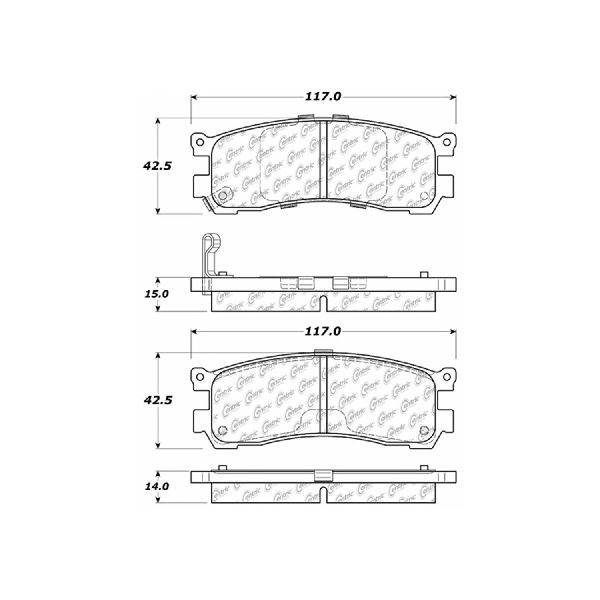 Disc Brake Pad Set - Rear for 1992-1995 Mazda 929 (Centric 301.05530)