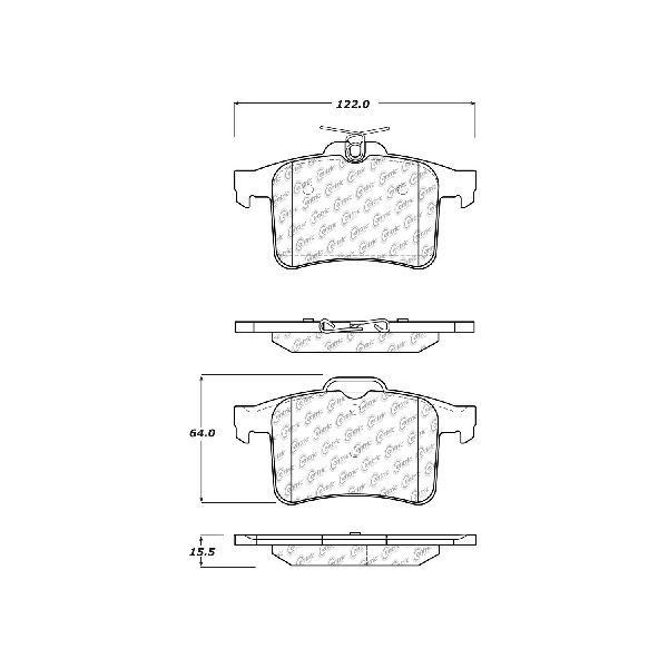 Disc Brake Pad Set - Rear for 2010-2015 Jaguar XKR (Centric 104.14490)